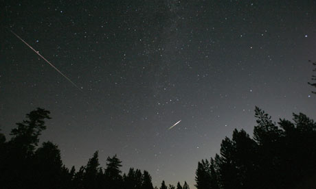 Meteors from the Perseid shower streak past stars above the Los Padres national forest in California on 12 August 2009. Photograph: Mario Anzuoni/Reuters