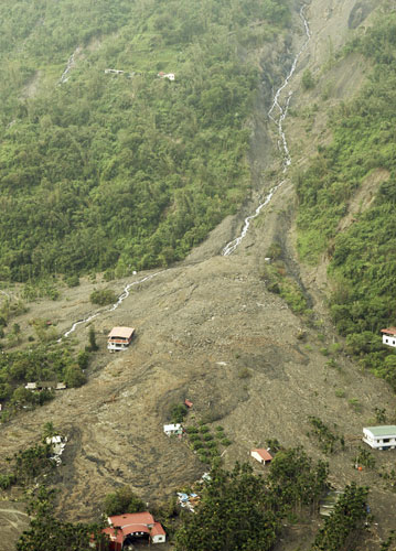 Typhoon Morakot: The mudslide in mountain area of Kaohsiung county after Typhoon Morakot