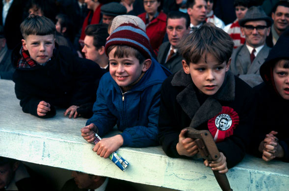 Burnley Premier League: Young United and Burnley fans together on the terrace