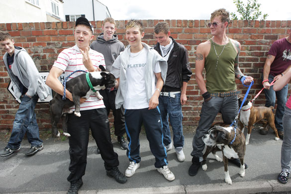 Anti-fascism rally: Local boys watch the rally