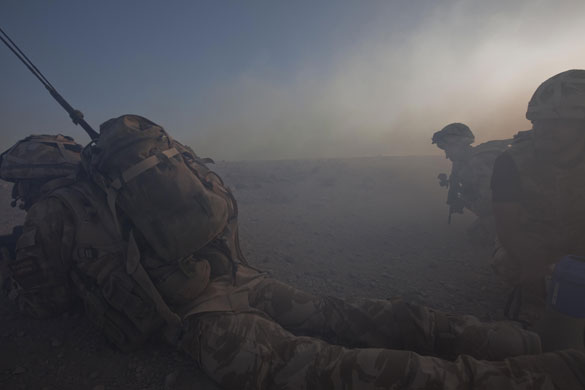 Sean Smith in Afghanistan: 25 June 2009: Troops use a smoke screen