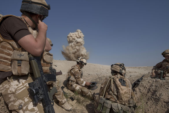 Sean Smith in Afghanistan: 25 June 2009: A controlled explosion of 8 IEDs found near FOB Wahid
