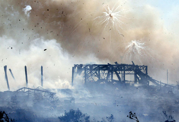 24 hours: a burning warehouse containing fireworks in Ukraine