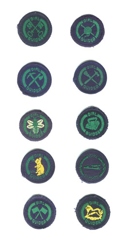 Girl guides 100th: Girl Guides Badges from 1956