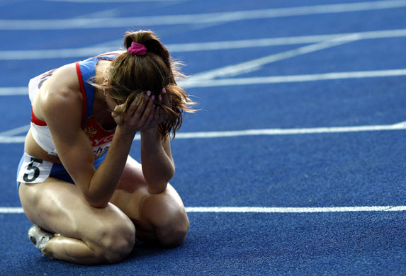 World Athletics Champs: Dejected Antonina Krivoshapka after losing the 400m final