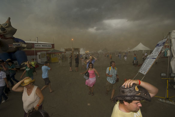 24 hours in pictures: Alberta, Canada: A devastating thunderstorm at the Big Valley Jamboree