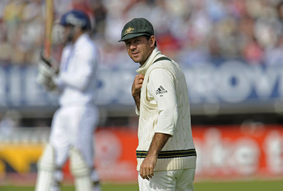 Tom Jenkins 3rd Ashes: A worried-looking Ricky Ponting looks at the scoreboard in the afternoon 