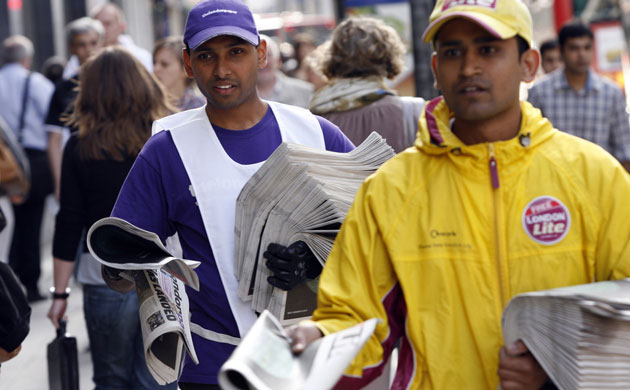 London freesheet wars: London freesheets London Lite and the London Paper being distributed