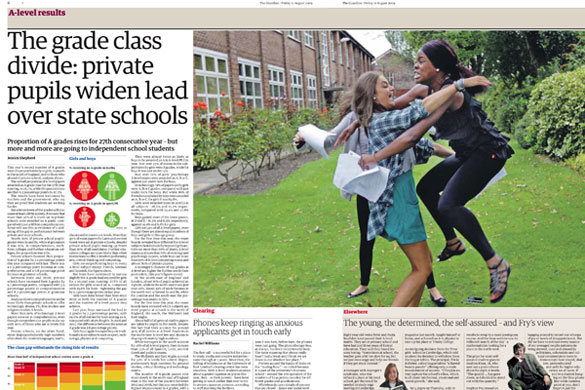 A-levels in the papers: Guardian