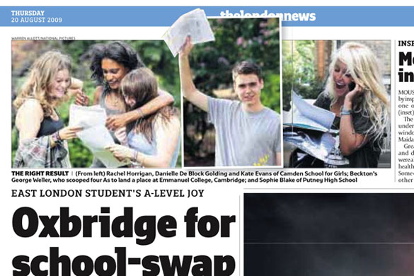 A-levels in the papers: The London Paper