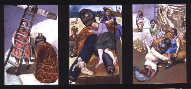 Paula Rego: Pillowman triptych, 2004