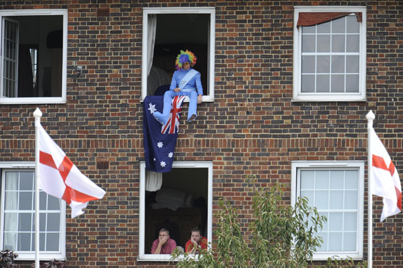 sat 1 ashes: Dejected Aussie fan in fancy dress
