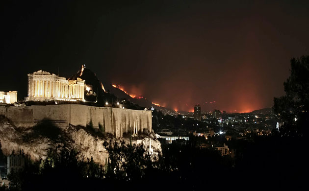 athens update: Wildfires Rage In Athens