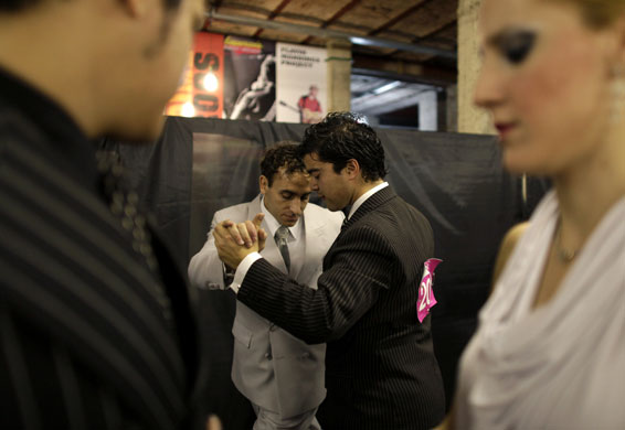 24 hours in pictures: Tango dancers rehearse backstage at the Tango Dance World Championship