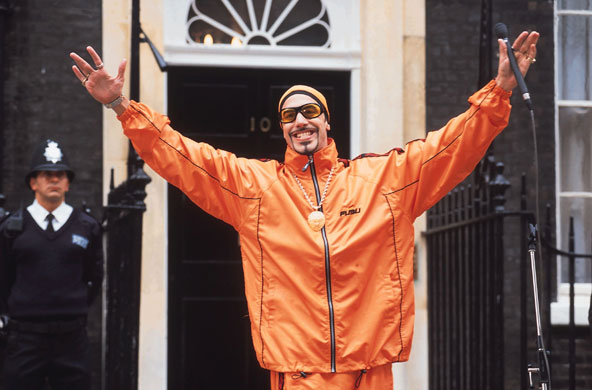 Tracksuits: Ali G stands outside 10 Downing Street in the film Ali G in Da House