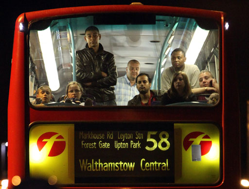 west ham millwall: People get stuck on a bus outside the ground due to the violence