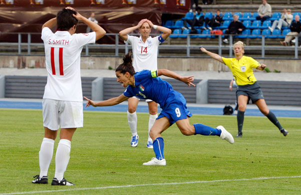 24sport: Patrizia Panico celebrates as Susan Smith and Faye White are dismayed