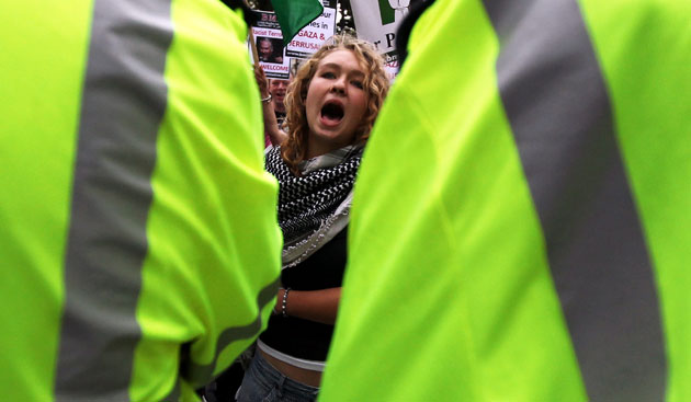 26 August 2009: London, UK: A demonstration over the occupation of Palestine