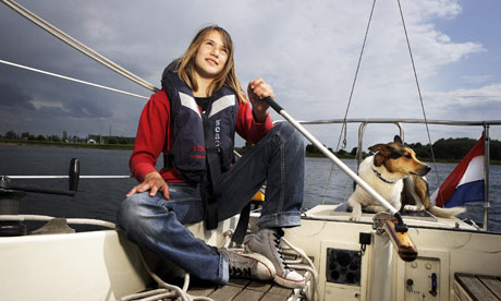 Laura Dekker pictured last year on her sailboat Guppy