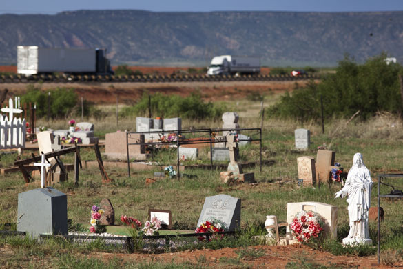 Route 66 Day 2: A graveyard next to Interstate I-40, New Mexico