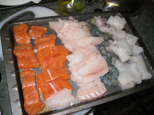 August kitchen clickalong: Tray of seafood
