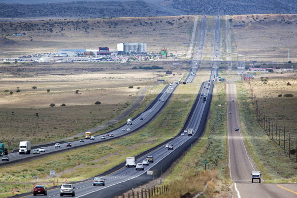 Route 66 Day 3: The old historic Route 66 runs alongside the Interstate I-40 freeway