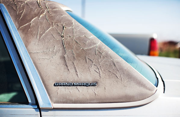 Route 66 Day 3: An old Grand Marquis car at the Dollar Pawn shop, Winslow Arizona