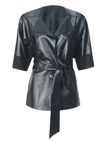 Leather looks: tie waist jacket