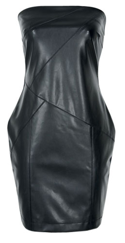 Leather looks: strapless dress