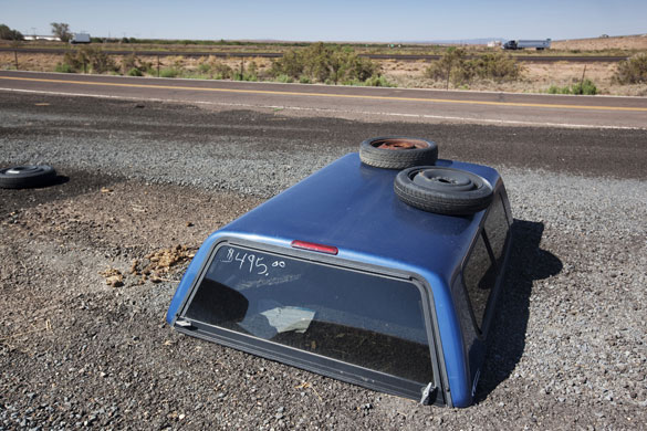 Route 66 Day 3: Part of a car for sale at the Dollar Pawn Shop, Winslow, Arizona