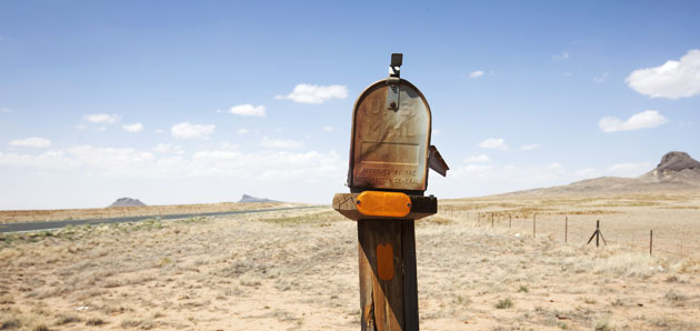 Route 66 Day 3: US Mail post box on the road near Second Mesa in Arizona