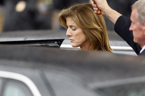 Edward Kennedy funeral: Carolyn Kennedy arrives for the funeral