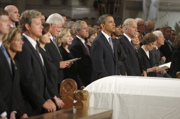 Edward Kennedy funeral: The casket of Senator Edward Kennedy