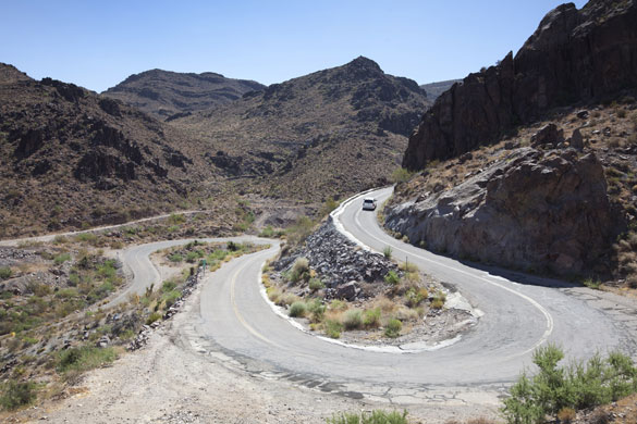Route 66 Day 4: Hairpin bends on Route 66 near Oatman, Arizona