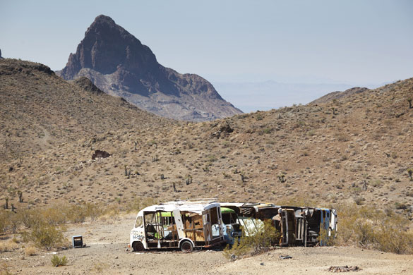 Route 66 Day 4: Abandoned buses and trucks near to Route 66 near Oatman, Arizona
