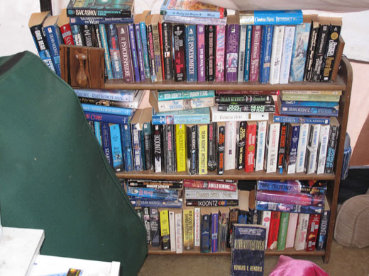 Jaycee Dugard kidnapping: Shelves of paperback books where Jaycee was kept prisoner