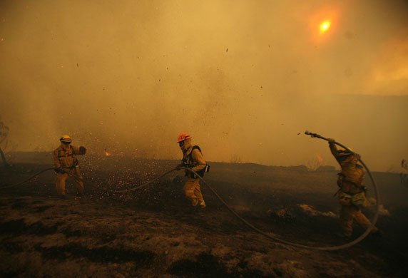Los Angeles fire: Fire in the Acton area of Los Angeles