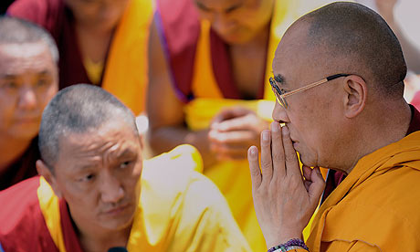 The Dalai Lama prays in Hsiao-<b>lin, southern</b> Taiwan - The-Dalai-Lama-prays-in-H-001