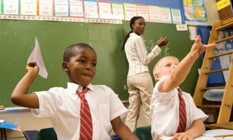 classroom hands up