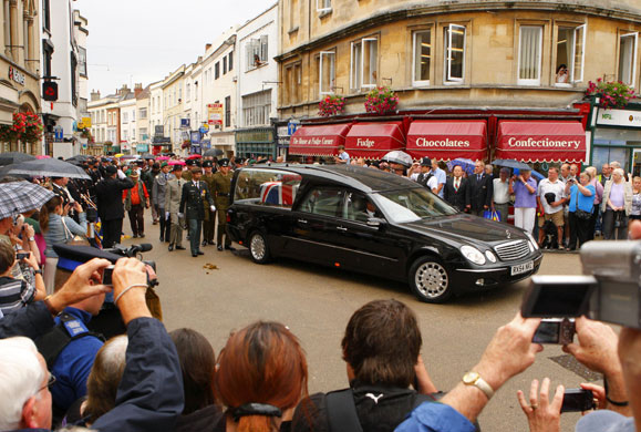 Harry Patch funeral: Crowds line the High Street in Wells for Harry Patch's funeral