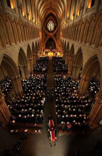 Harry Patch funeral: The coffin of First World War veteran Harry Patch leaves Wells Cathedral 