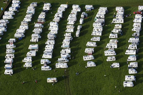 Bristol balloon festival: Caravans seen from a balloon