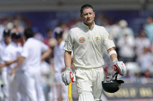 Tom Ashes 4th test day 2: A dejected Michael Clarke walks after being dismissed for LBW