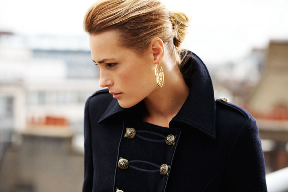 Yasmin Le Bon: Yasmin LB, grey military coat