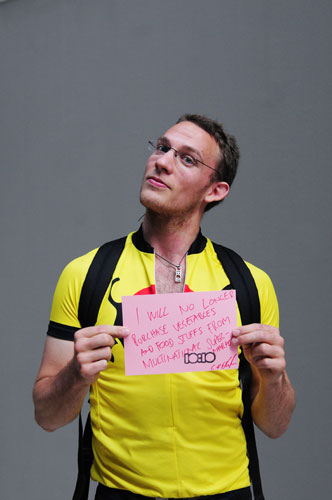 10:10 launch pledges: Callum Redfern holds his 10:10 pledge