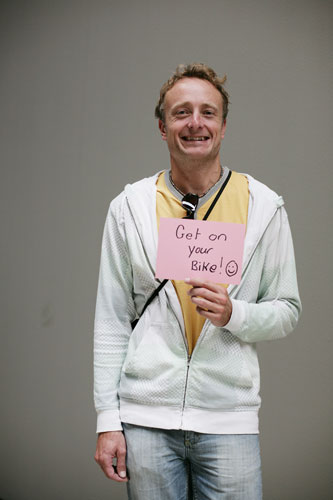 10:10 launch pledges: Adam Freemantle holds his 10:10 pledge