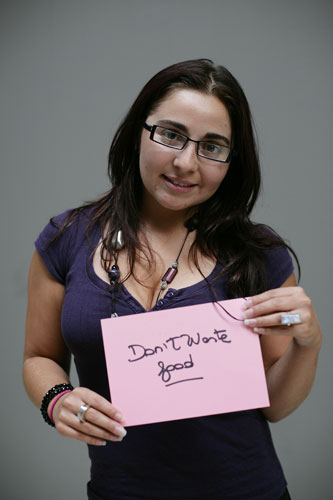 10:10 launch pledges: Cristel Guajardo holds her 10:10 pledge