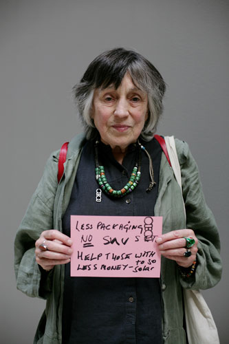 10:10 launch pledges: Yvonne Bonnany holds her 10:10 pledge