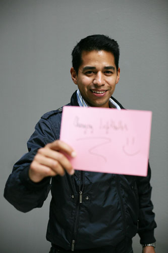 10:10 launch pledges: Andres Jimenez holds his 10:10 pledge