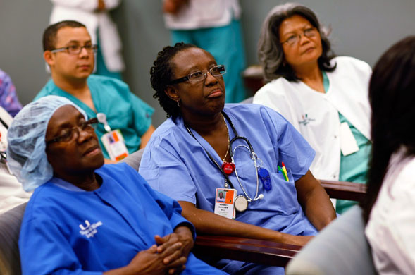 Barack Obama healthcare: Registered Nurses from the Univeristy of Miami Hospital
